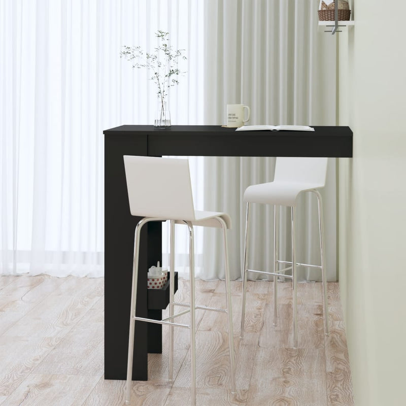 vidaXL fekete fatermék fali bárasztal 102 x 45 x 103,5 cm