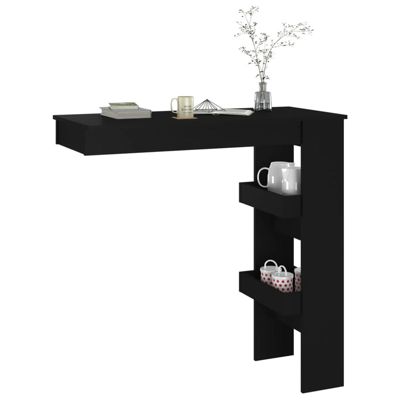 vidaXL fekete fatermék fali bárasztal 102 x 45 x 103,5 cm