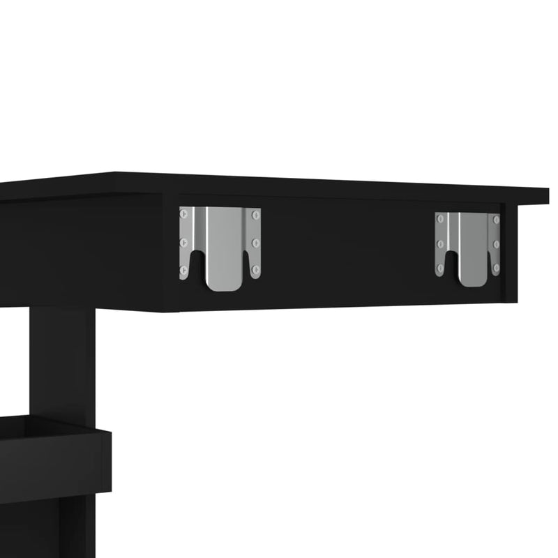 vidaXL fekete fatermék fali bárasztal 102 x 45 x 103,5 cm