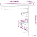 vidaXL sonoma tölgy színű fatermék fali bárasztal 102 x 45 x 103,5 cm