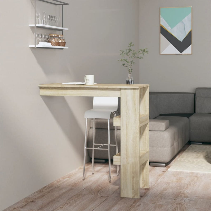 vidaXL sonoma tölgy színű fatermék fali bárasztal 102 x 45 x 103,5 cm