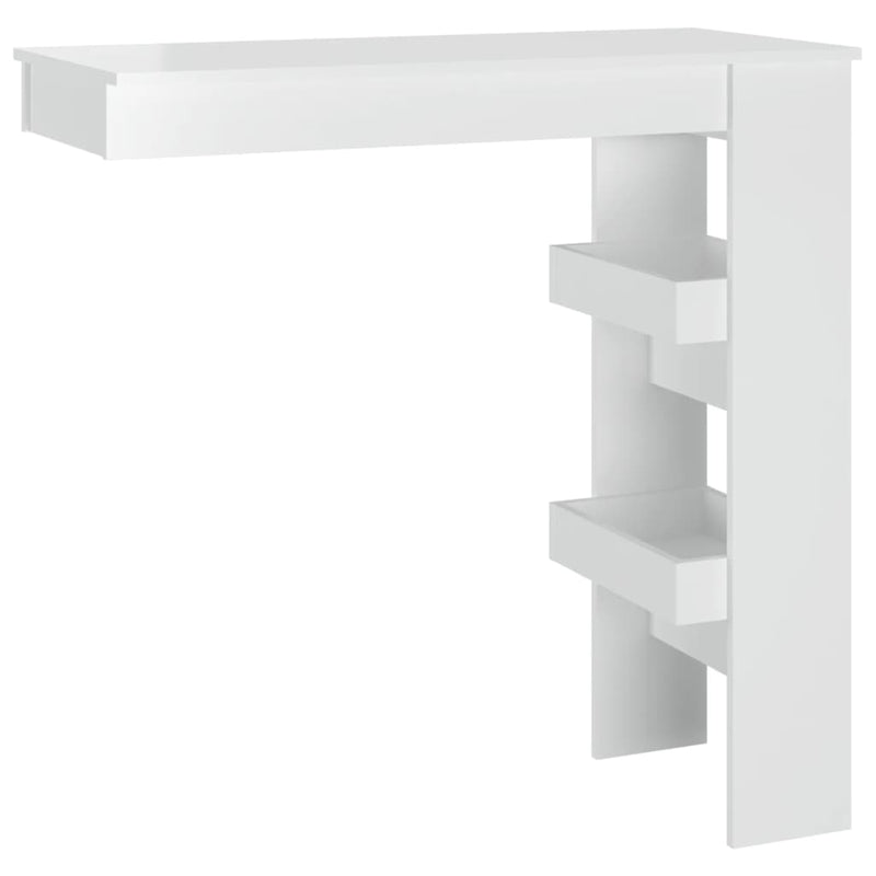 vidaXL magasfényű fehér fatermék fali bárasztal 102 x 45 x 103,5cm