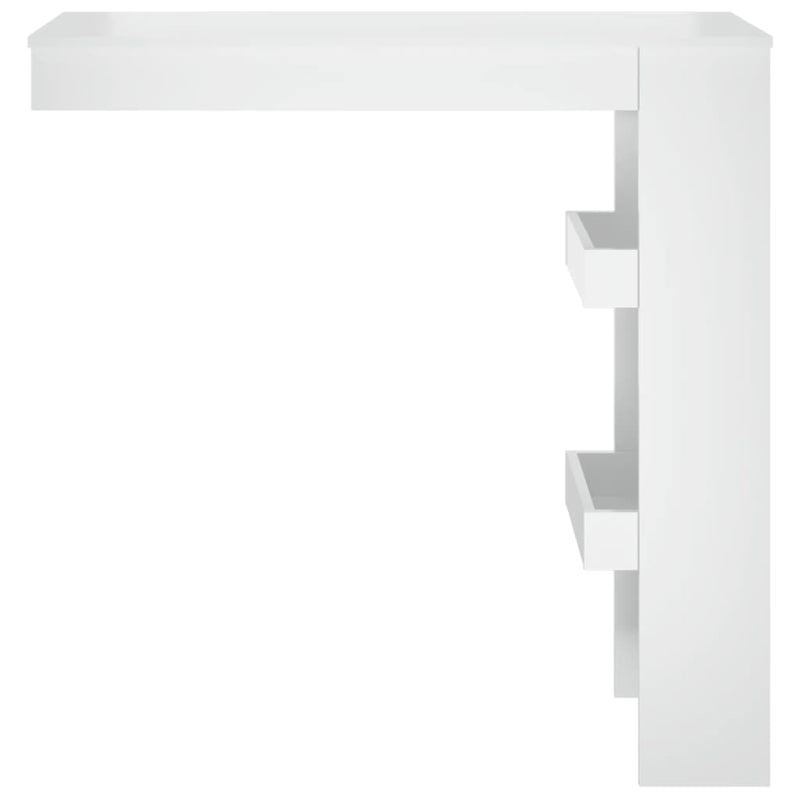 vidaXL magasfényű fehér fatermék fali bárasztal 102 x 45 x 103,5cm