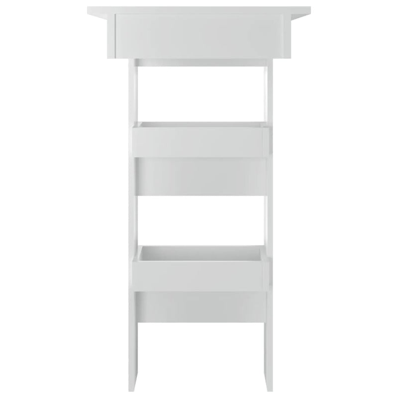 vidaXL magasfényű fehér fatermék fali bárasztal 102 x 45 x 103,5cm