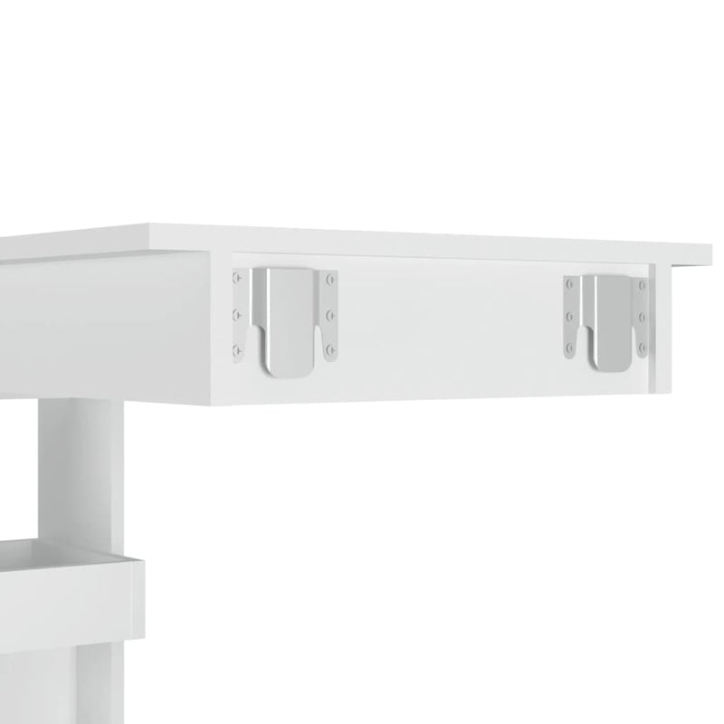 vidaXL magasfényű fehér fatermék fali bárasztal 102 x 45 x 103,5cm