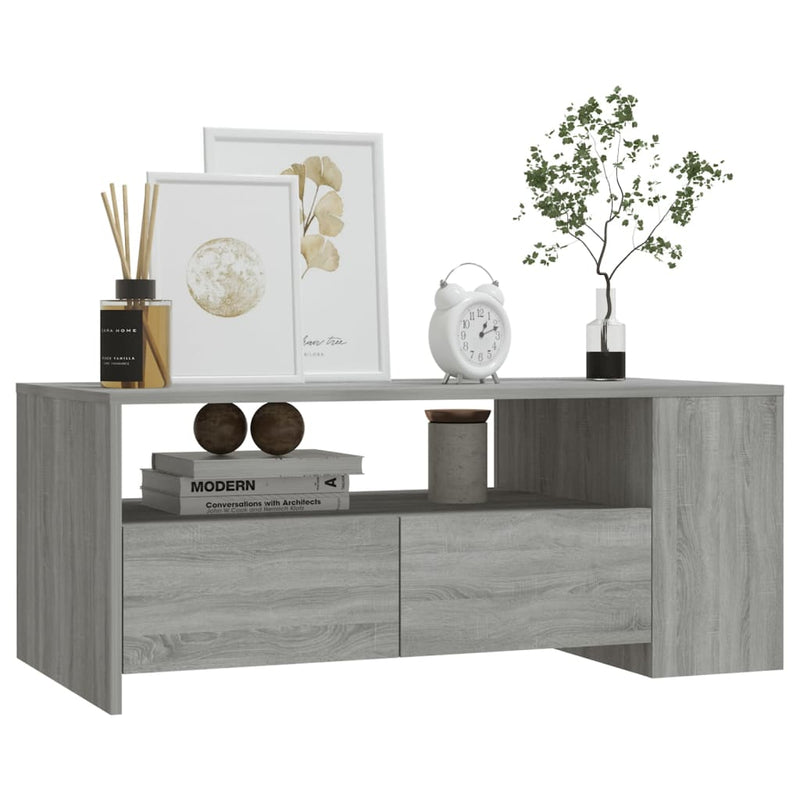 vidaXL szürke sonoma színű szerelt fa dohányzóasztal 102 x 55 x 42 cm