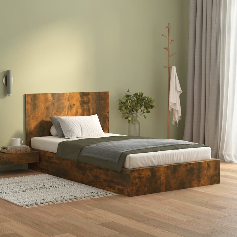 vidaXL füstös tölgy színű szerelt fa ágyfejtámla 120 x 1,5 x 80 cm