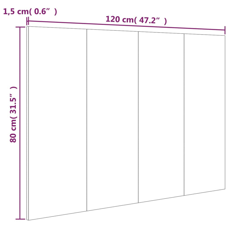 vidaXL füstös tölgy színű szerelt fa ágyfejtámla 120 x 1,5 x 80 cm
