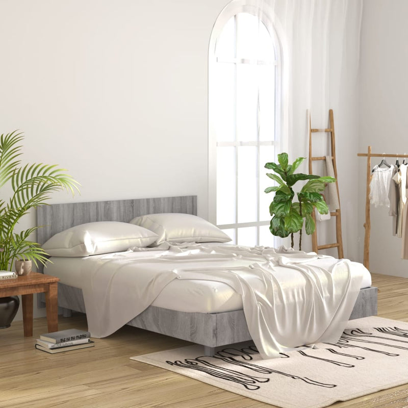 vidaXL szürke sonoma színű szerelt fa ágyfejtámla 160 x 1,5 x 80 cm