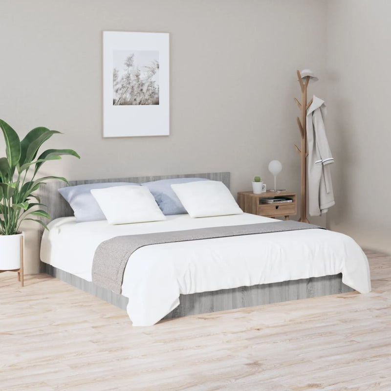 vidaXL szürke sonoma színű szerelt fa ágyfejtámla 200x1,5x80 cm