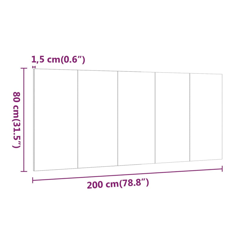 vidaXL szürke sonoma színű szerelt fa ágyfejtámla 200x1,5x80 cm