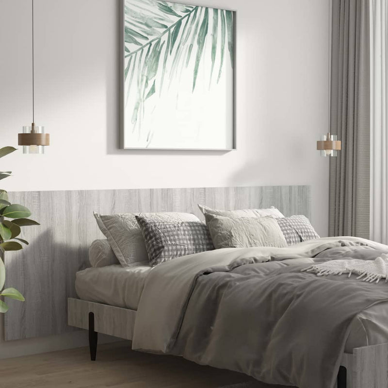 vidaXL szürke sonoma színű szerelt fali fejtámla 240 x 1,5 x 80 cm