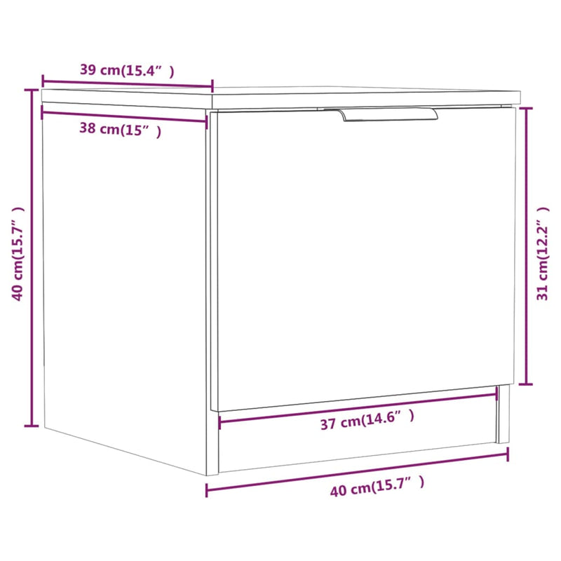 vidaXL 2 db barna tölgy színű éjjeliszekrény 40 x 39 x 40 cm