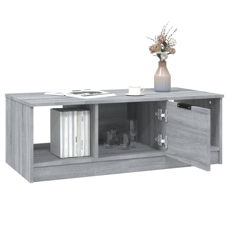 vidaXL szürke sonoma színű szerelt fa dohányzóasztal 102 x 50 x 36 cm