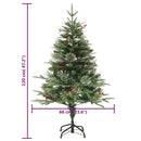 vidaXL zöld PVC és PE megvilágított karácsonyfa fenyőtobozzal 120 cm