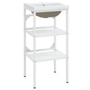 vidaXL fehér vas fürdőszobai mosdókagylóváz beépített mosdóval