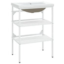 vidaXL fehér vas fürdőszobai mosdókagylóváz beépített mosdóval