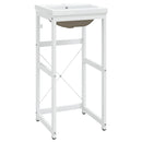 vidaXL fehér vas fürdőszobai mosdókagylóváz beépített mosdóval