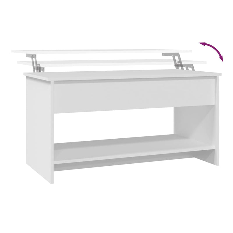 vidaXL fehér szerelt fa dohányzóasztal 102x50x52,5 cm
