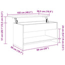vidaXL betonszürke szerelt fa dohányzóasztal 102x50x52,5 cm