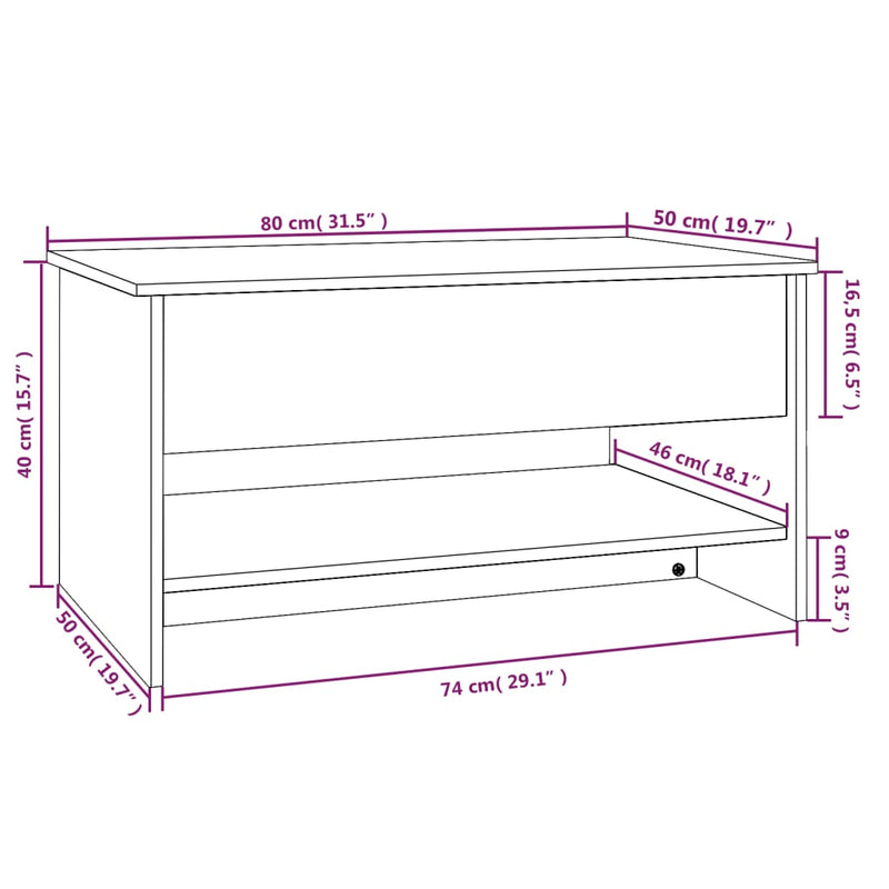 vidaXL betonszürke szerelt fa dohányzóasztal 80x50x40 cm