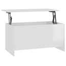 vidaXL magasfényű fehér szerelt fa dohányzóasztal 102 x 55,5 x 52,5 cm