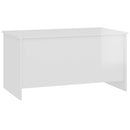 vidaXL magasfényű fehér szerelt fa dohányzóasztal 102 x 55,5 x 52,5 cm