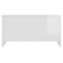 vidaXL magasfényű fehér szerelt fa dohányzóasztal 102 x 55,5 x 52,5 cm