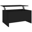 vidaXL fekete szerelt fa dohányzóasztal 80 x 55,5 x 41,5 cm