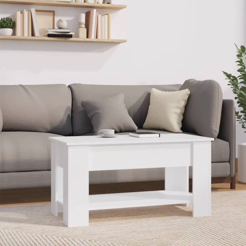 vidaXL fehér szerelt fa dohányzóasztal 101 x 49 x 52 cm