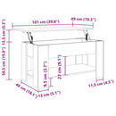 vidaXL betonszürke szerelt fa dohányzóasztal 101 x 49 x 52 cm