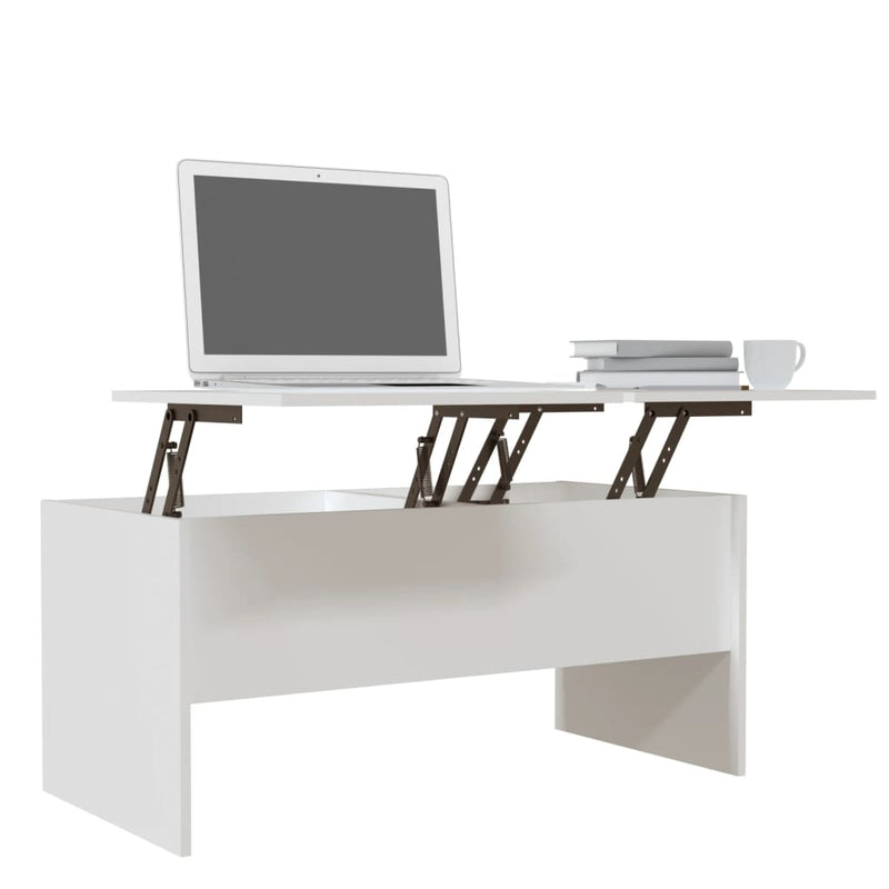 vidaXL fehér szerelt fa dohányzóasztal 102 x 50,5 x 46,5 cm