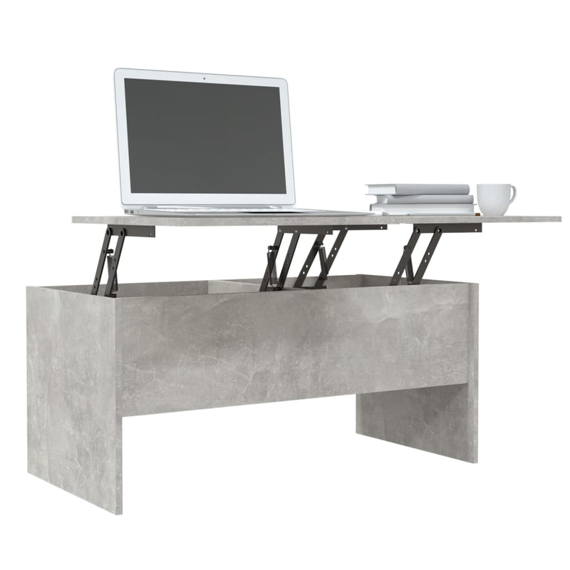vidaXL betonszürke szerelt fa dohányzóasztal 102 x 50,5 x 46,5 cm