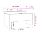 vidaXL betonszürke szerelt fa dohányzóasztal 102 x 50,5 x 46,5 cm