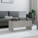 vidaXL betonszürke szerelt fa dohányzóasztal 102 x 50,5 x 46,5 cm