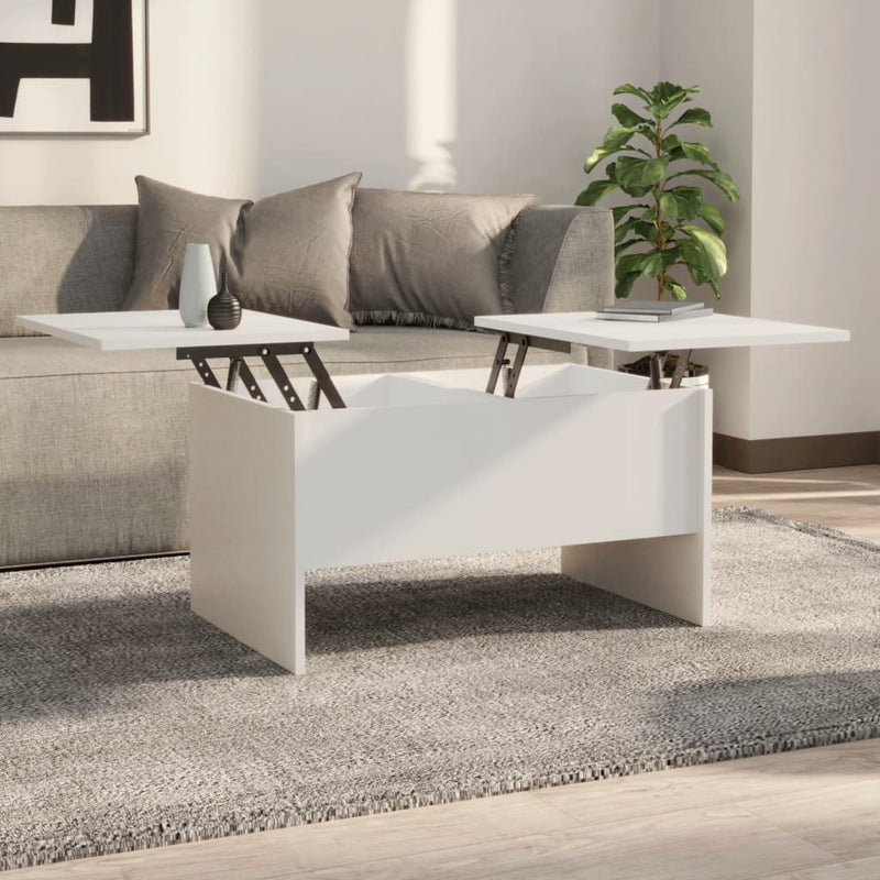 vidaXL fehér szerelt fa dohányzóasztal 80 x 50 x 42,5 cm