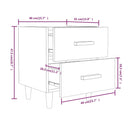 vidaXL 2 db fehér éjjeliszekrény 40 x 35 x 47,5 cm