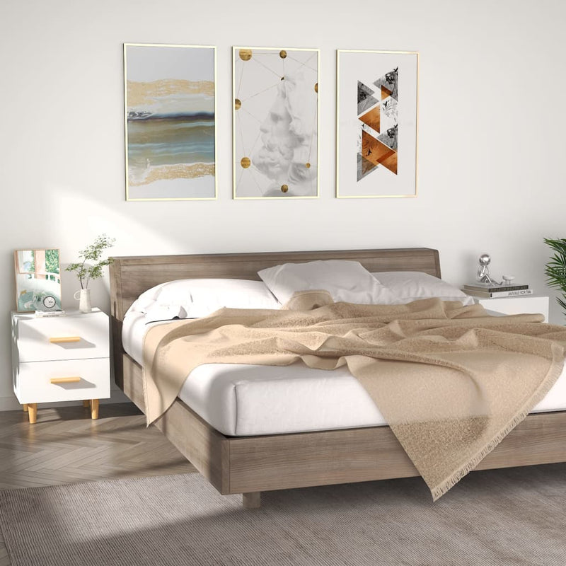 vidaXL 2 db fehér éjjeliszekrény 40 x 35 x 47,5 cm