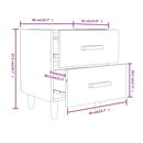 vidaXL 2 db betonszürke éjjeliszekrény 40 x 35 x 47,5 cm