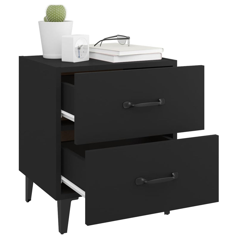 vidaXL 2 db fekete éjjeliszekrény 40 x 35 x 47,5 cm