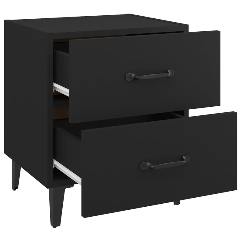 vidaXL 2 db fekete éjjeliszekrény 40 x 35 x 47,5 cm