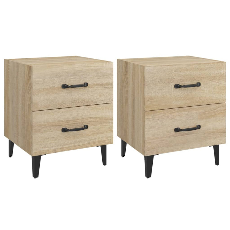 vidaXL 2 db sonoma-tölgy színű éjjeliszekrény 40 x 35 x 47,5 cm