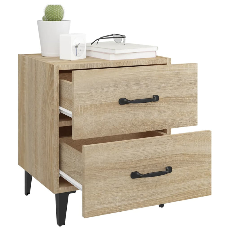 vidaXL 2 db sonoma-tölgy színű éjjeliszekrény 40 x 35 x 47,5 cm