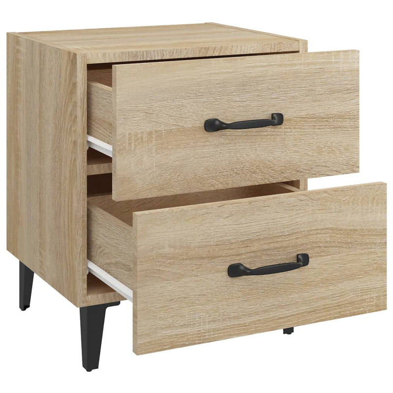 vidaXL 2 db sonoma-tölgy színű éjjeliszekrény 40 x 35 x 47,5 cm