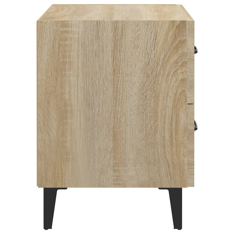 vidaXL 2 db sonoma-tölgy színű éjjeliszekrény 40 x 35 x 47,5 cm