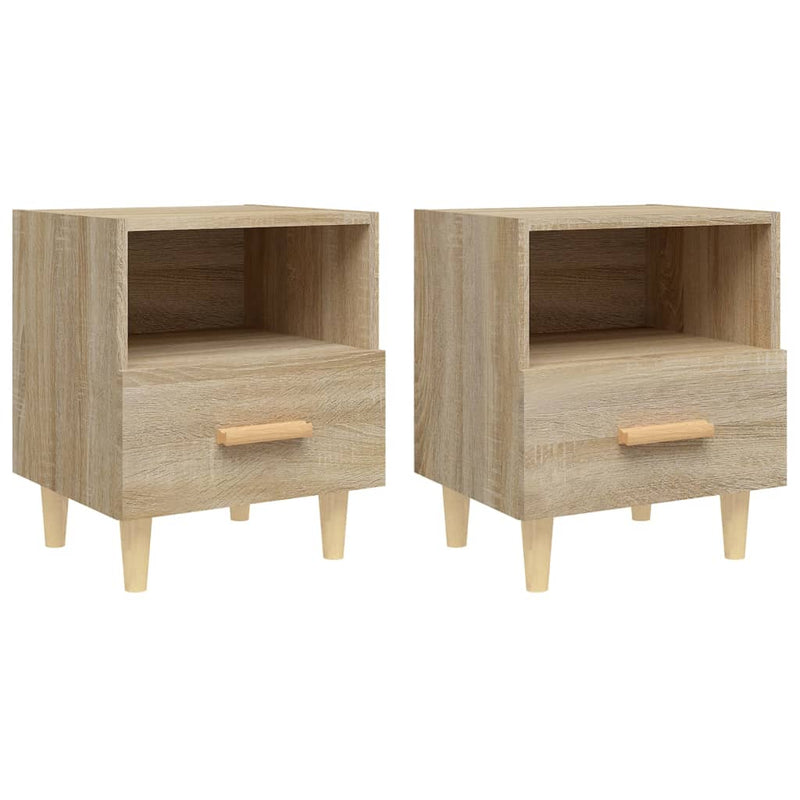 vidaXL 2 db sonoma tölgy színű éjjeliszekrény 40 x 35 x 47 cm