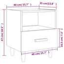 vidaXL 2 db magasfényű fehér éjjeliszekrény 40x35x47 cm