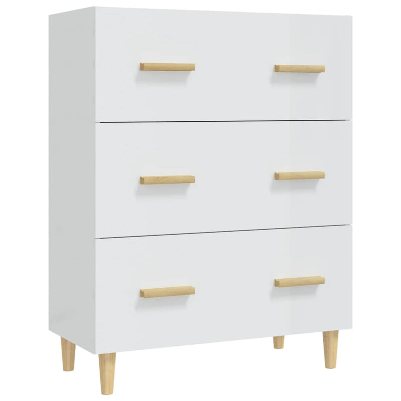 vidaXL magasfényű fehér szerelt fa tálalószekrény 70 x 34 x 90 cm