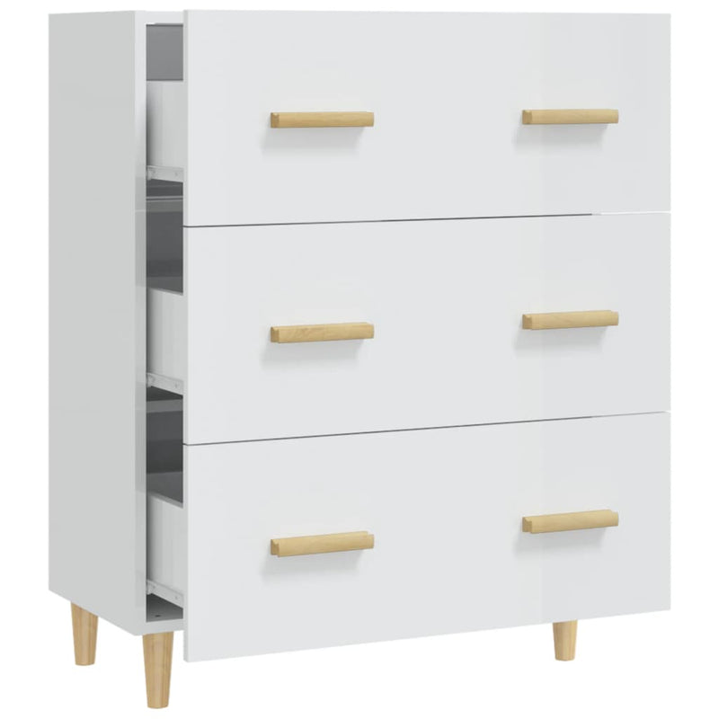 vidaXL magasfényű fehér szerelt fa tálalószekrény 70 x 34 x 90 cm