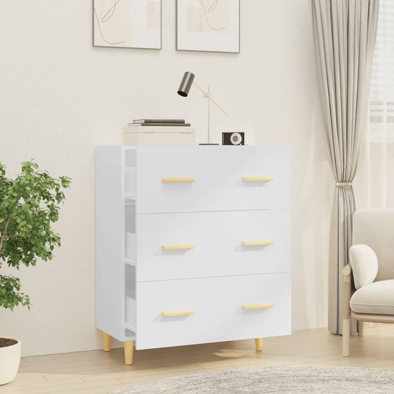 vidaXL magasfényű fehér szerelt fa tálalószekrény 70 x 34 x 90 cm